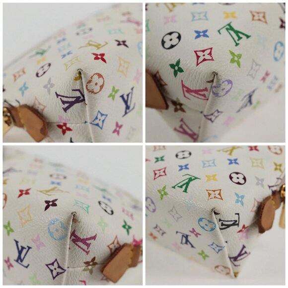 LOUIS VUITTON Multicolor Pochette Cosmetic PM Pouch White - Picture 16 of 16